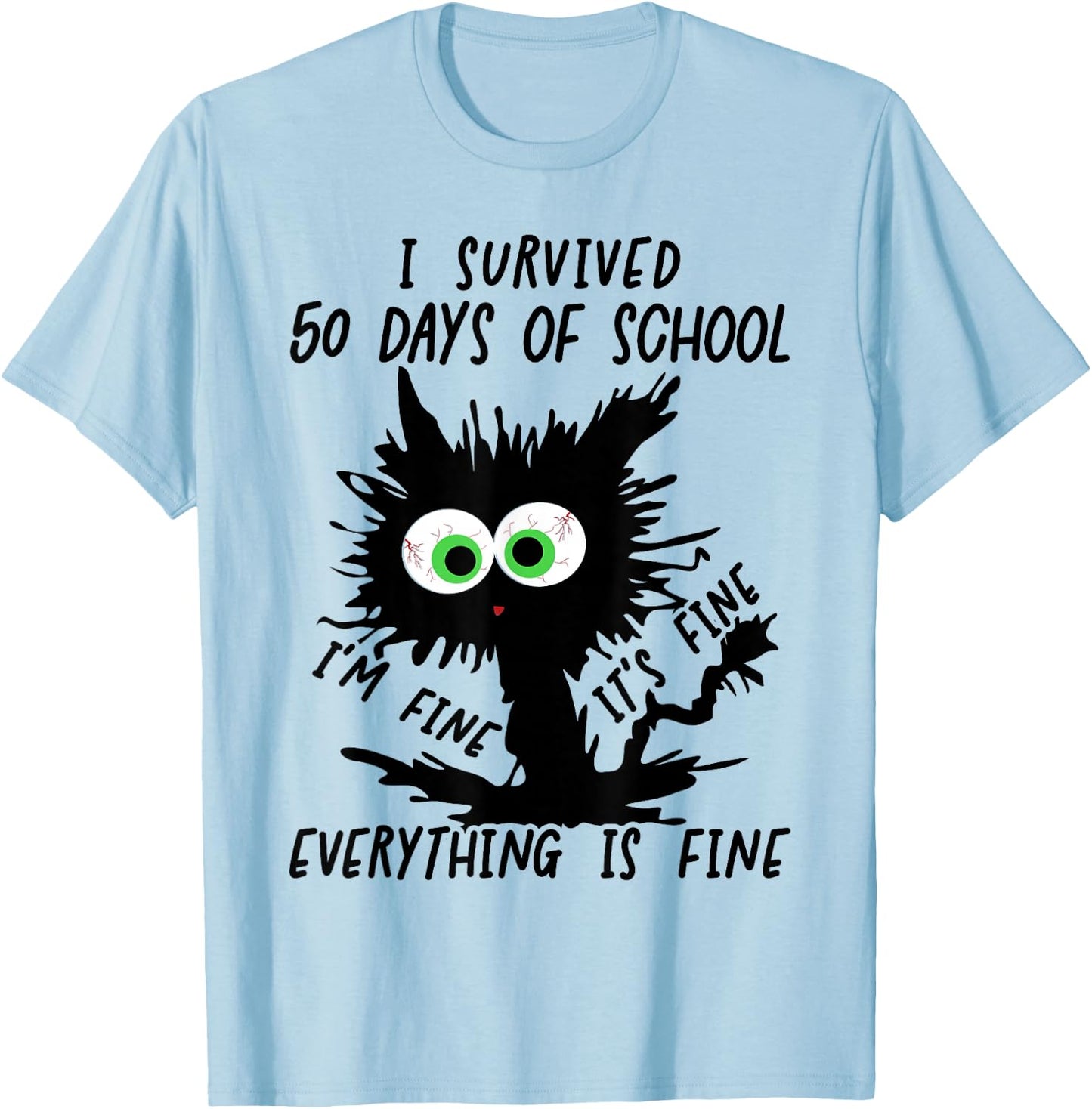 I Survived 50 Days Of School T-Shirt - T-Shirt | Light Blue