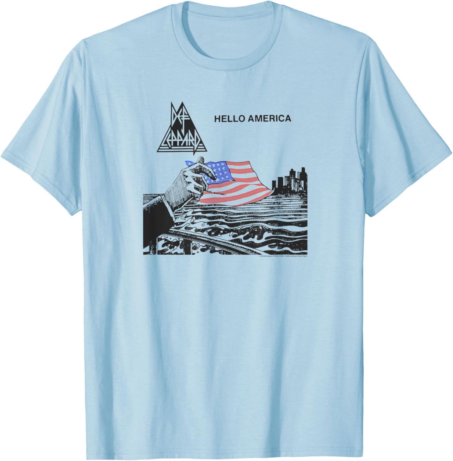 Def Leppard - Hello America T-Shirt - T-Shirt | Light Blue