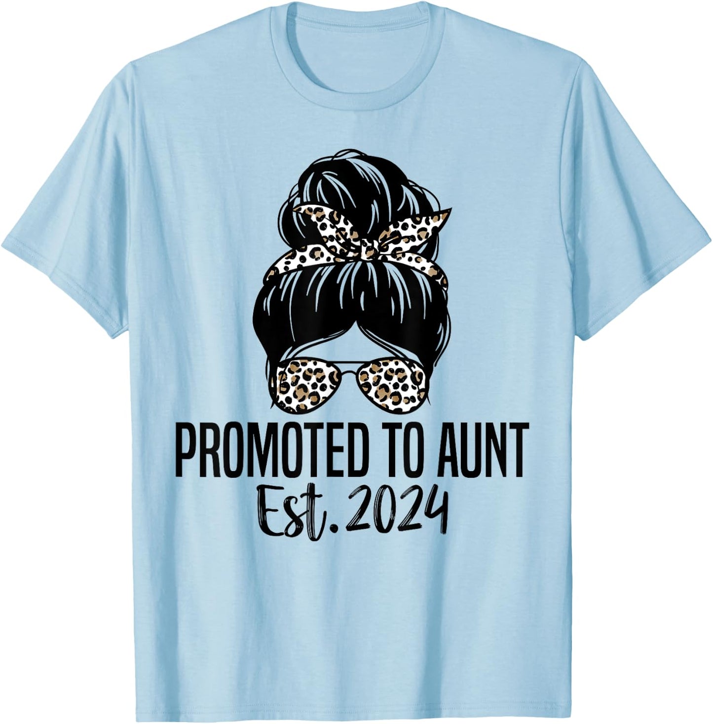 Promoted To Aunt Est. 2024 First Time New Aunt T-Shirt - T-Shirt | Light Blue