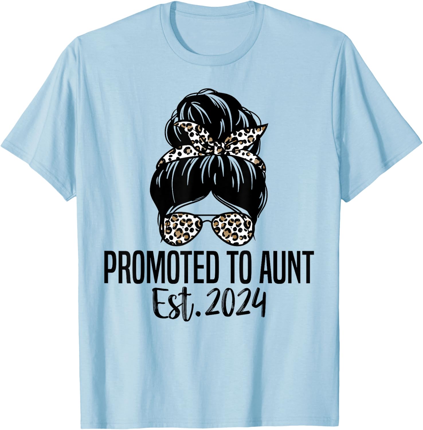 Promoted To Aunt Est. 2024 First Time New Aunt T-Shirt - T-Shirt | Light Blue
