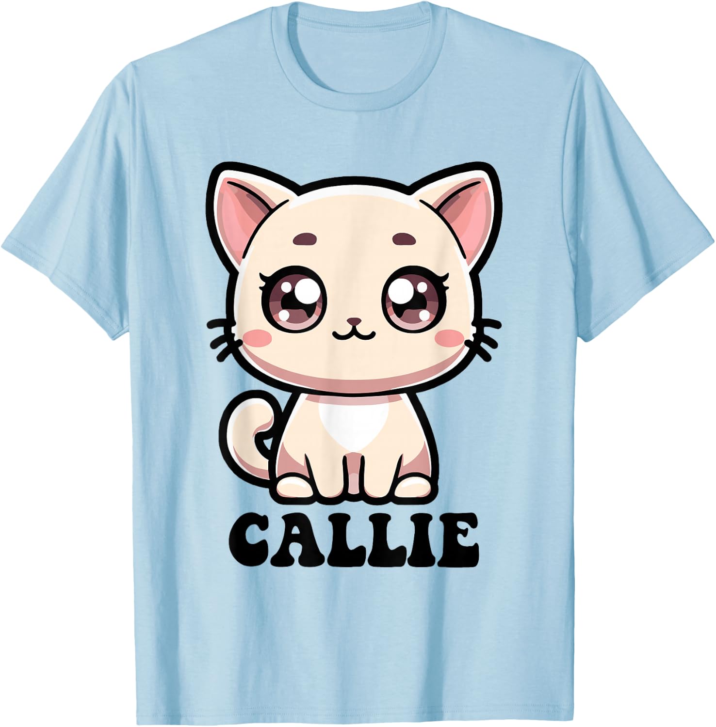 Callie Cute Kitty Cat Design for Girls Name Callie T-Shirt - T-Shirt | Light Blue