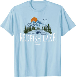 Redfish Lake Idaho T-Shirt - T-Shirt | Light Blue