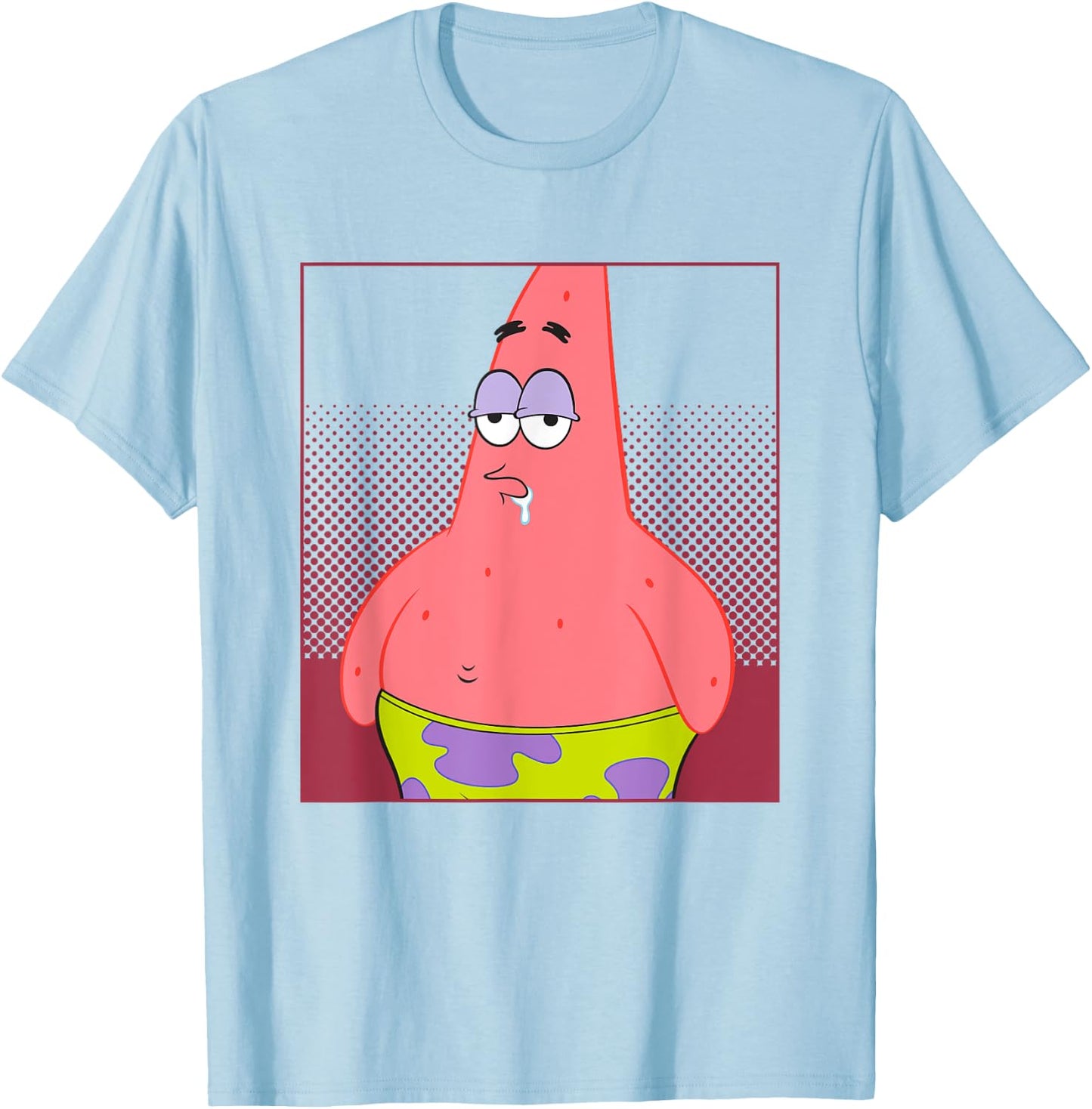 SpongeBob SquarePants Drooling Patrick Star Portrait T-Shirt - T-Shirt | Light Blue