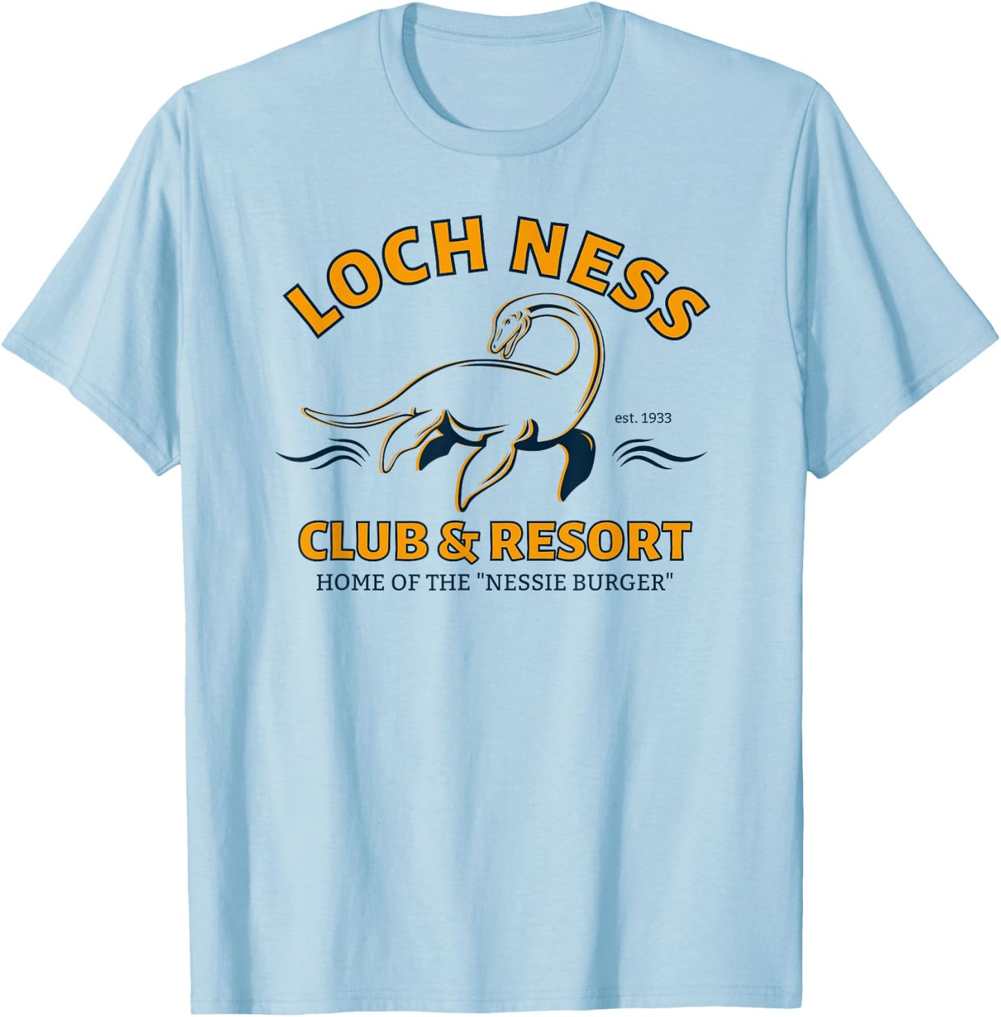 Loch Ness Monster, Club & Resort, Scotland Legends T-Shirt - T-Shirt | Light Blue