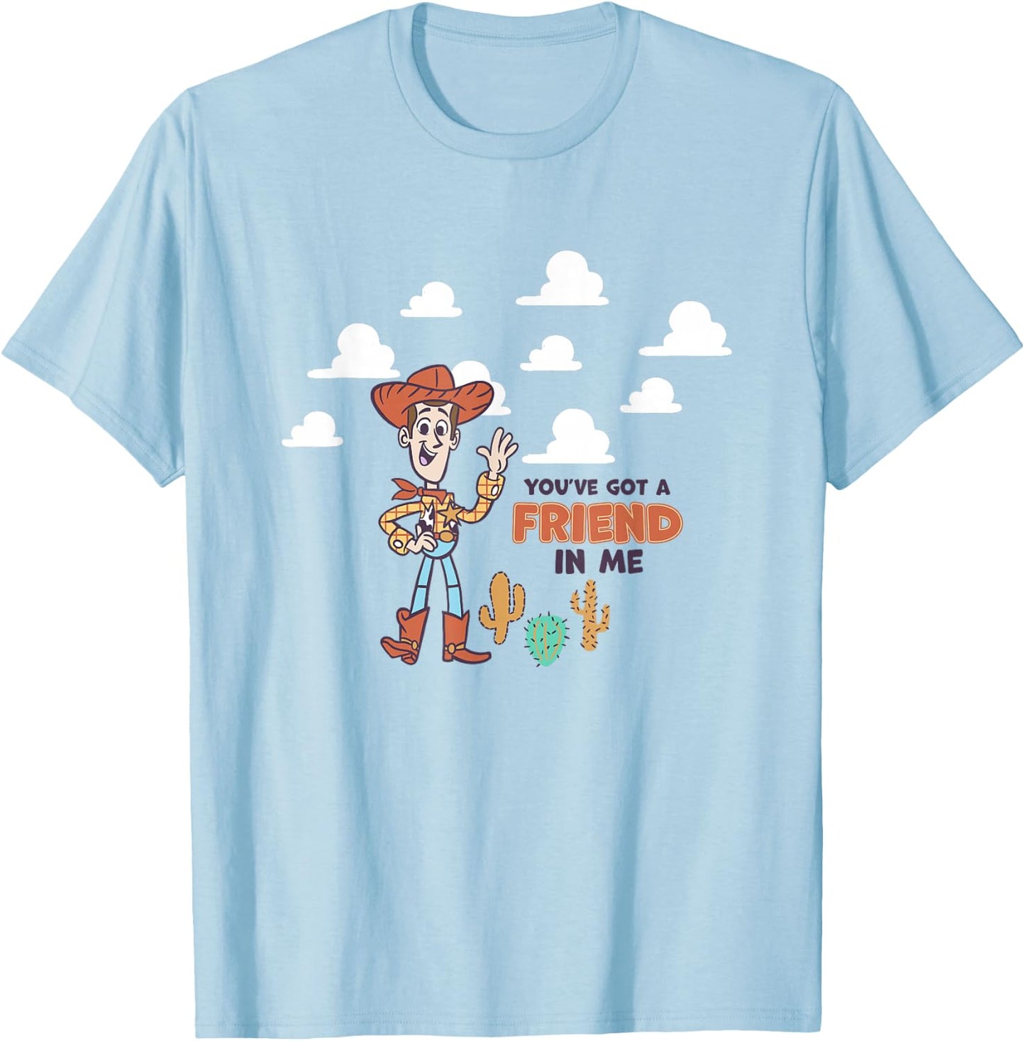 Disney Pixar Toy Story You've Got A Friend in Me Woody Logo T-Shirt - T-Shirt | Light Blue