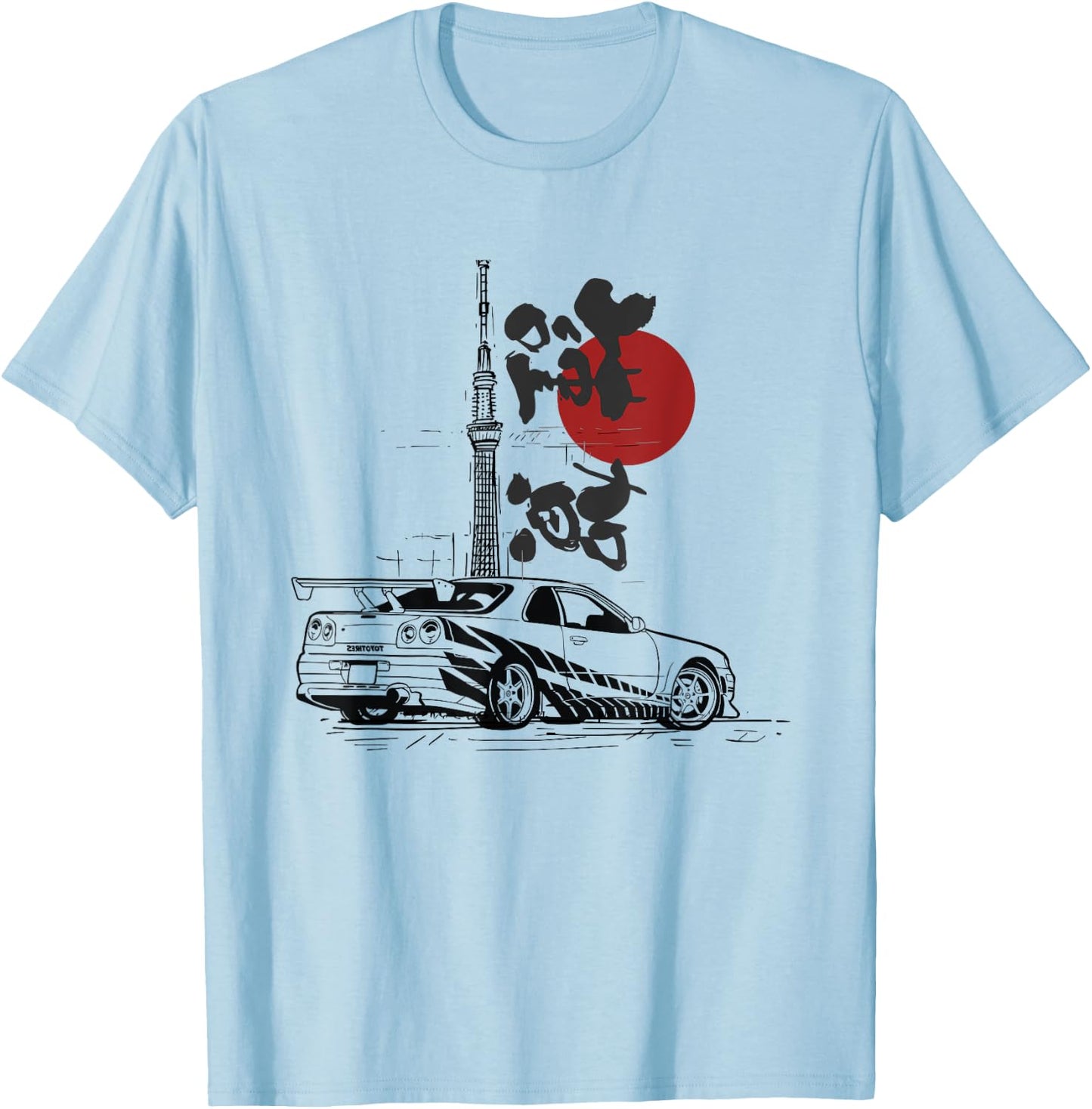 90's Japan Legend R34 Skyline Drift King Car Enthusiast T-Shirt - T-Shirt | Light Blue