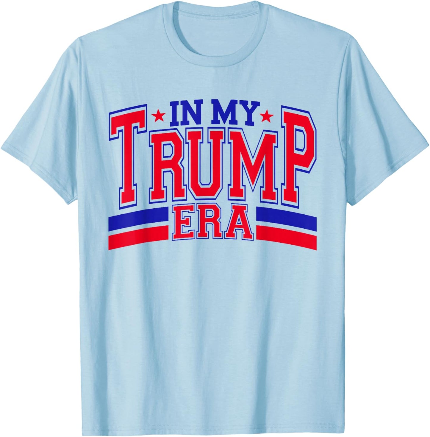 In My Trump Era Retro Groovy Trump 2024 4th July Patriotic T-Shirt - T-Shirt | Light Blue