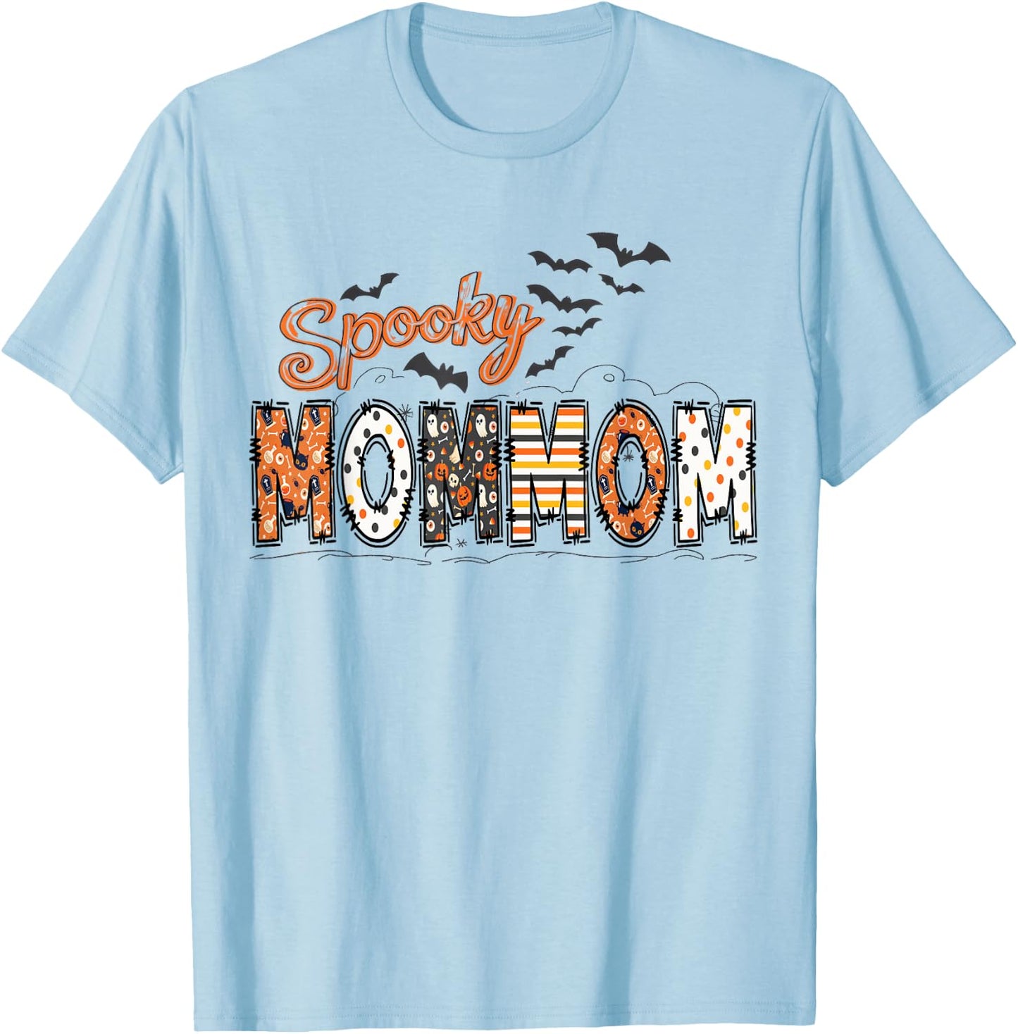 Spooky Mommom Halloween Mommom Life Family Matching T-Shirt - T-Shirt | Light Blue