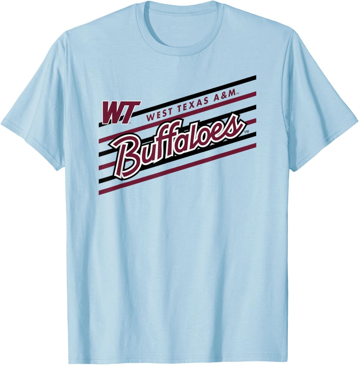 West Texas A&M Buffaloes Retro Performer Gray T-Shirt - T-Shirt | Light Blue