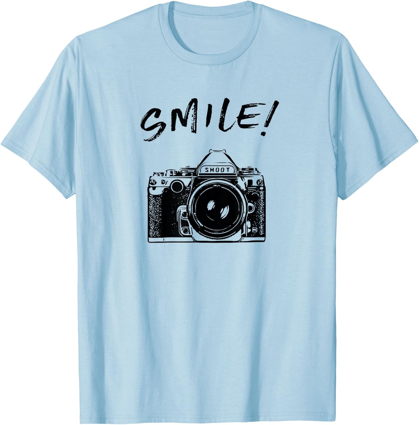 Cool SMILE Camera t shirt women kid photographers T-Shirt - T-Shirt | Light Blue