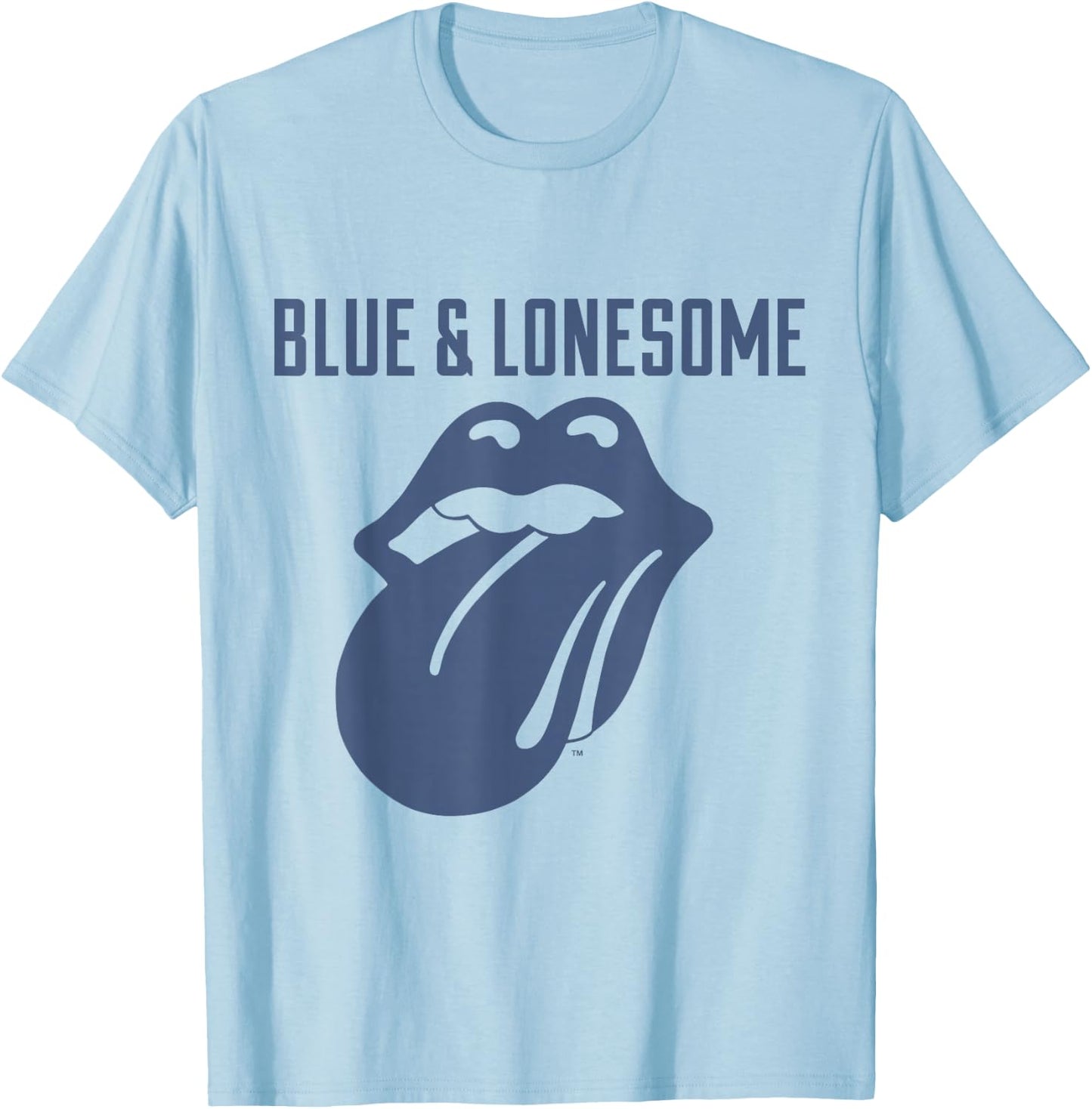 Rolling Stones 72 Logo Blue & Lonesome Vintage White T-Shirt - T-Shirt | Light Blue