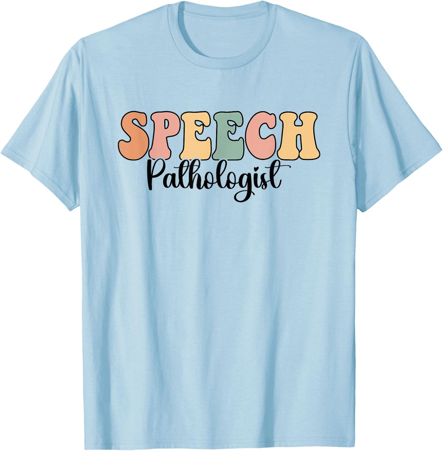 Groovy Speech Therapy Speech Language Pathologist Therapist T-Shirt - T-Shirt | Light Blue