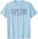 Vintage Cape Cod Massachusetts Retro Throwback Script T-Shirt - T-Shirt | Light Blue