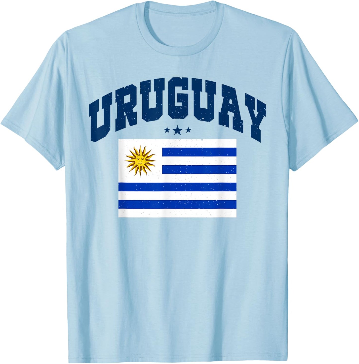 Vintage Uruguay Patriotic Throwback Athletic T-Shirt - T-Shirt | Light Blue