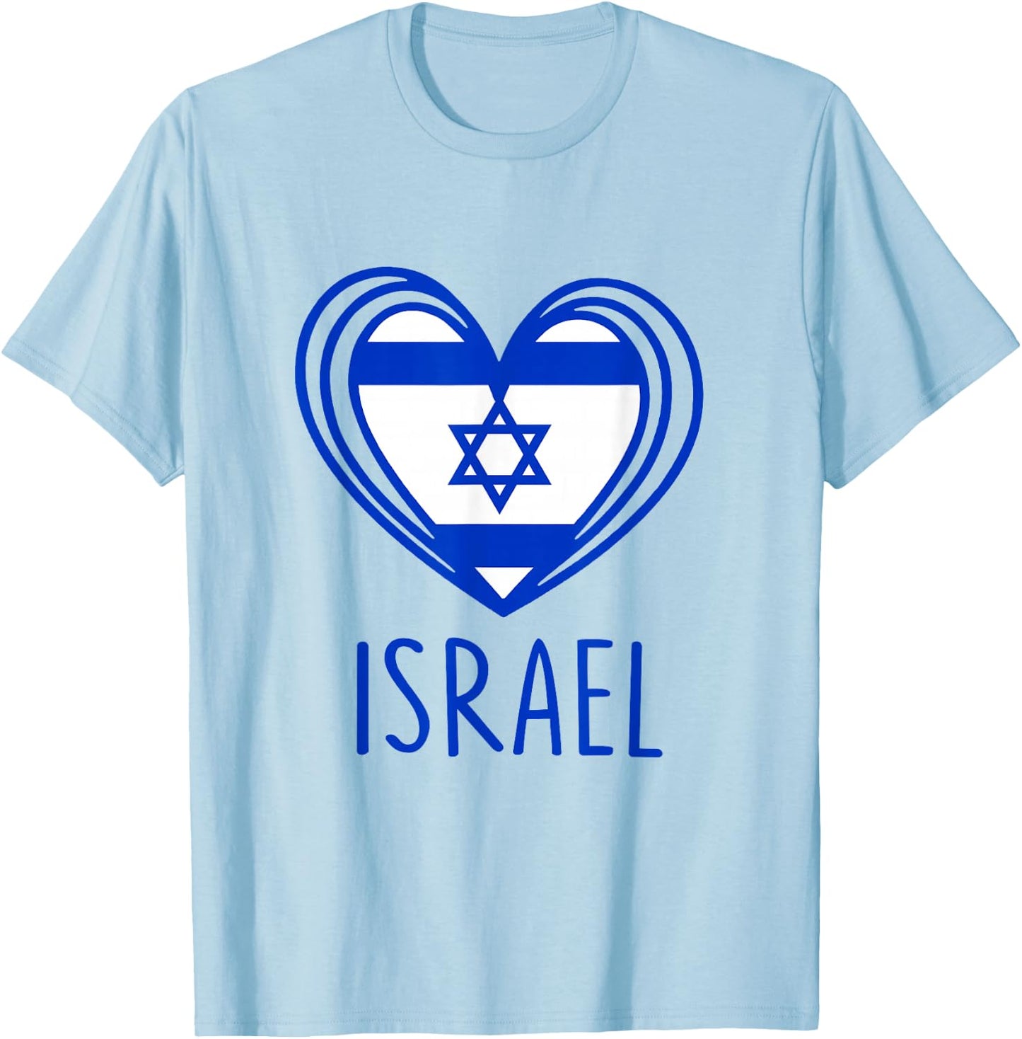 Patriotic Israel Pride Israeli Heart Flag Israel Shirt Kids T-Shirt - T-Shirt | Light Blue