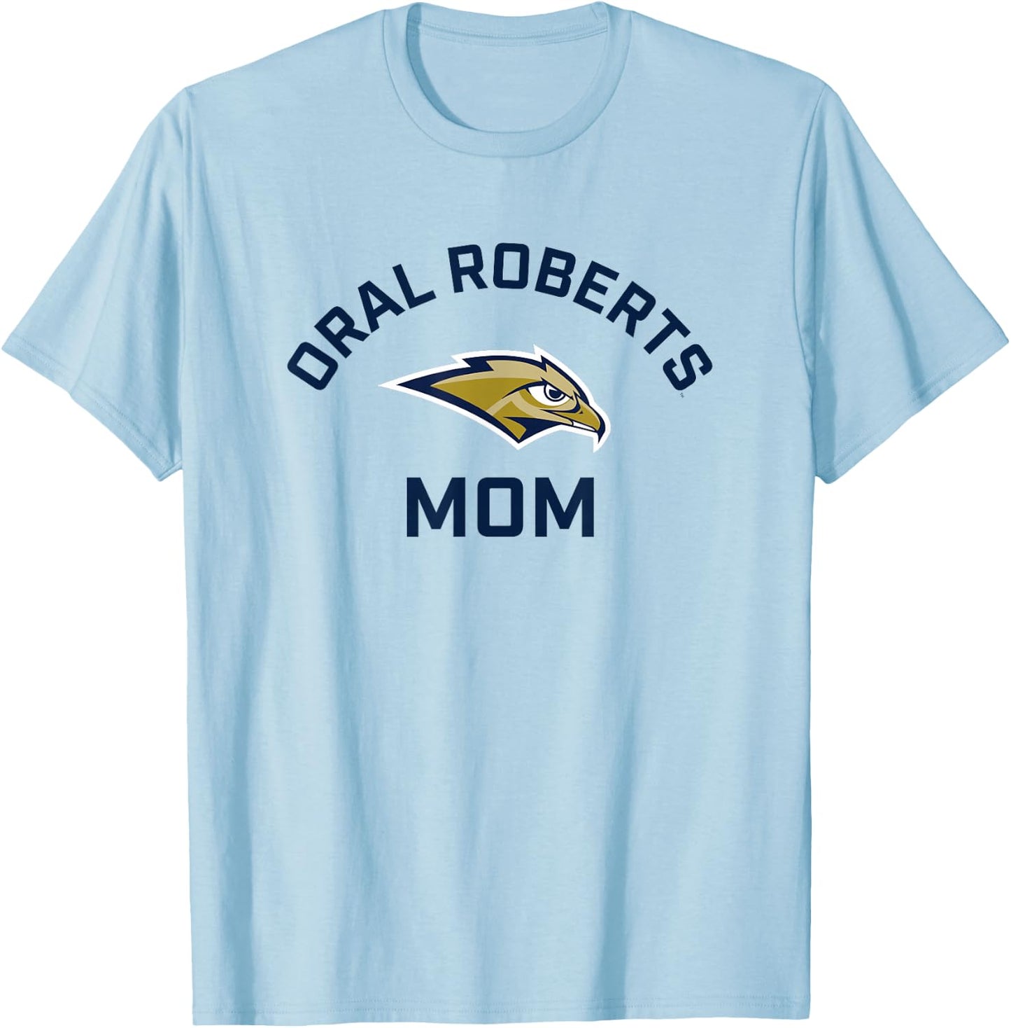 Oral Roberts University ORU Golden Eagles Arched Mom T-Shirt - T-Shirt | Light Blue