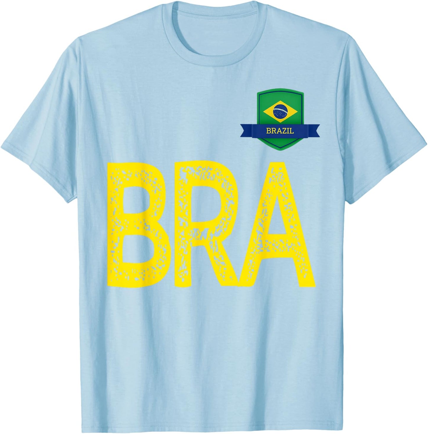 Brazil Human Flag Letter B and Letter R and A Brazil T-Shirt - T-Shirt | Light Blue