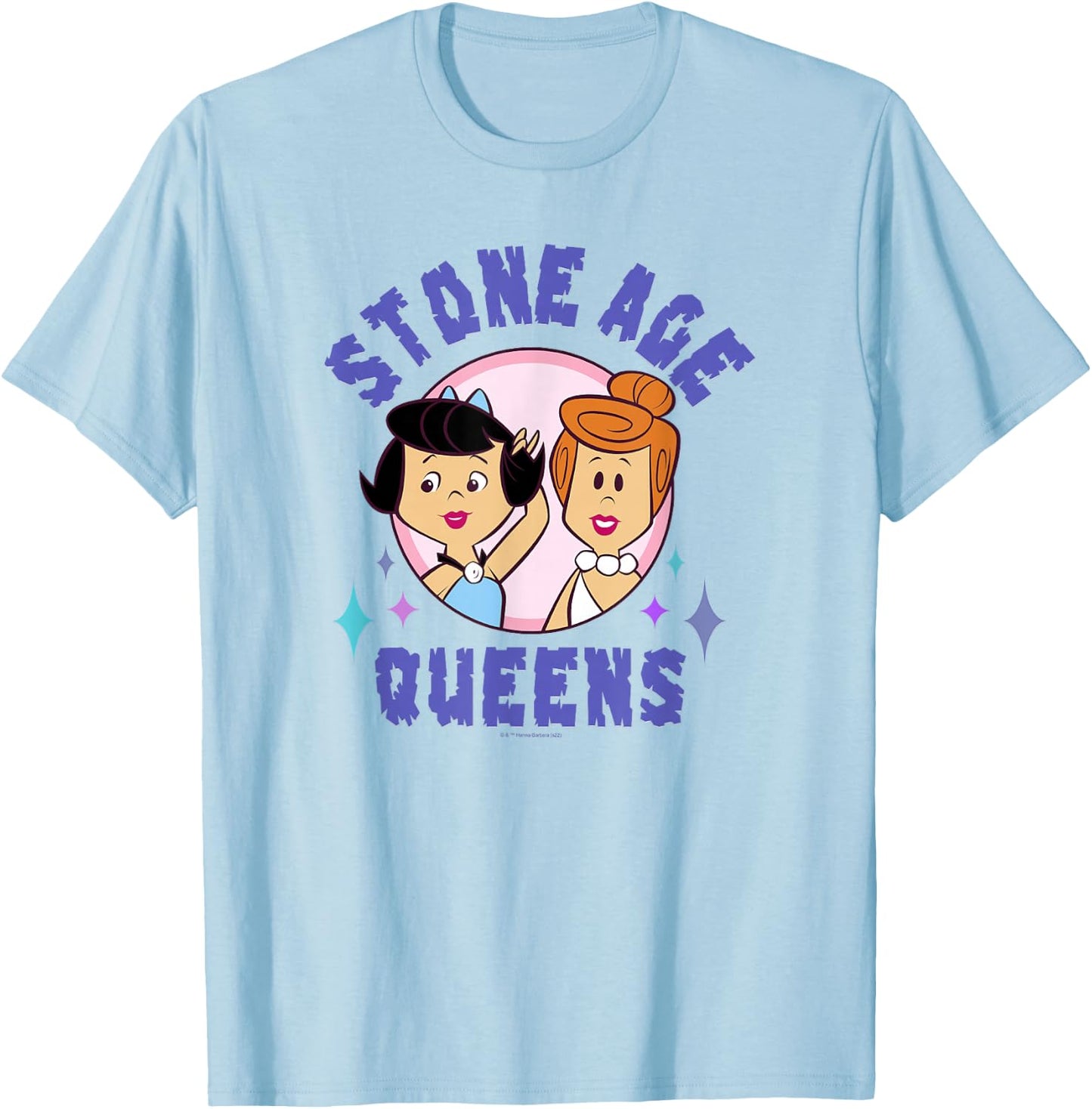 The Flintstones Wilma & Betty Stone Age Queens Retro Cartoon T-Shirt - T-Shirt | Light Blue