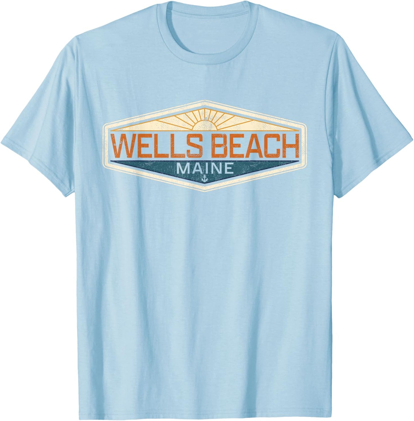 Wells Beach Maine T-Shirt - T-Shirt | Light Blue