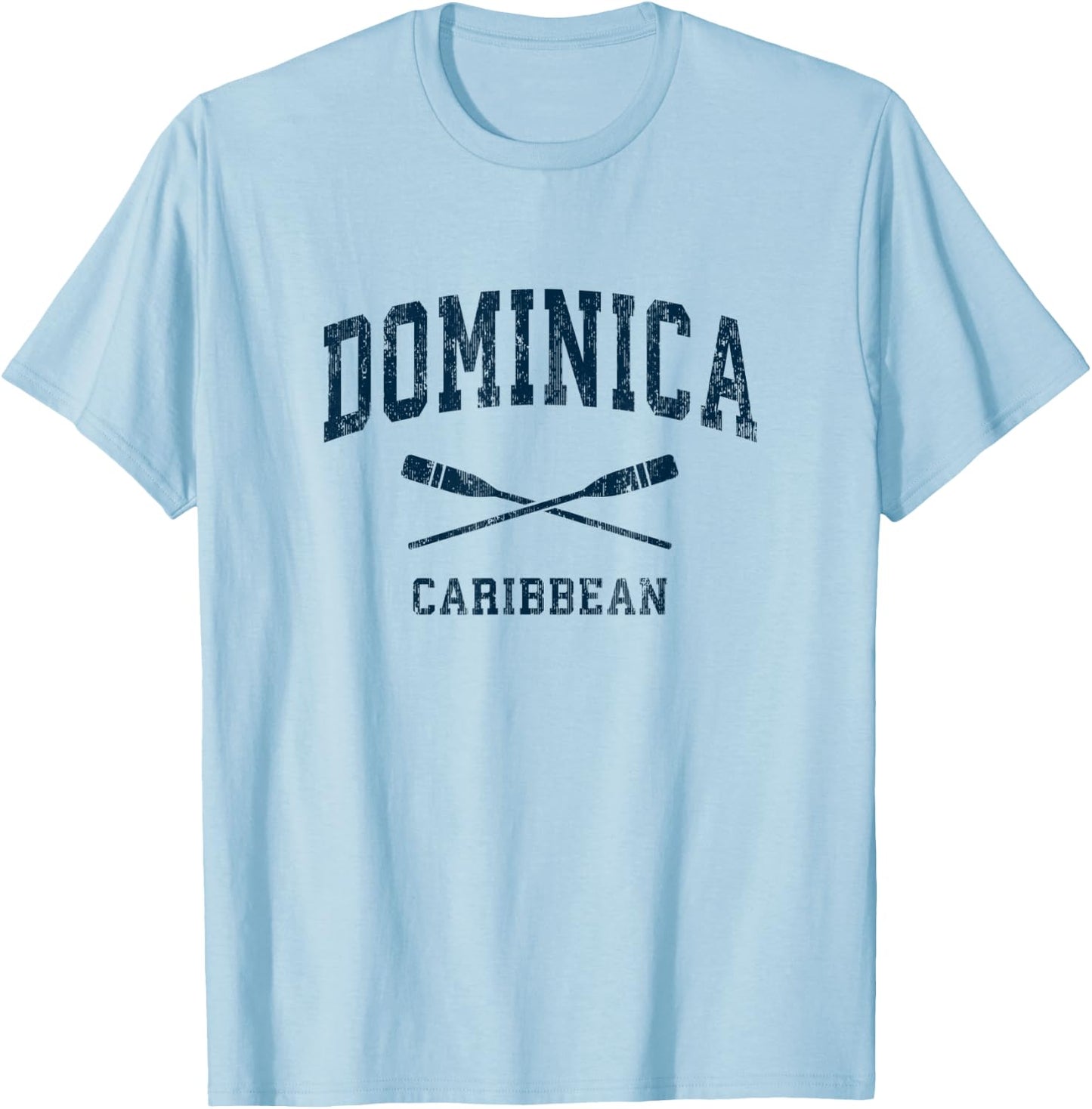 Dominica Vintage Nautical Paddles Sports Oars T-Shirt - T-Shirt | Light Blue