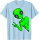 Green Alien Ufo Boys Kids Women Men T-Shirt - T-Shirt | Light Blue