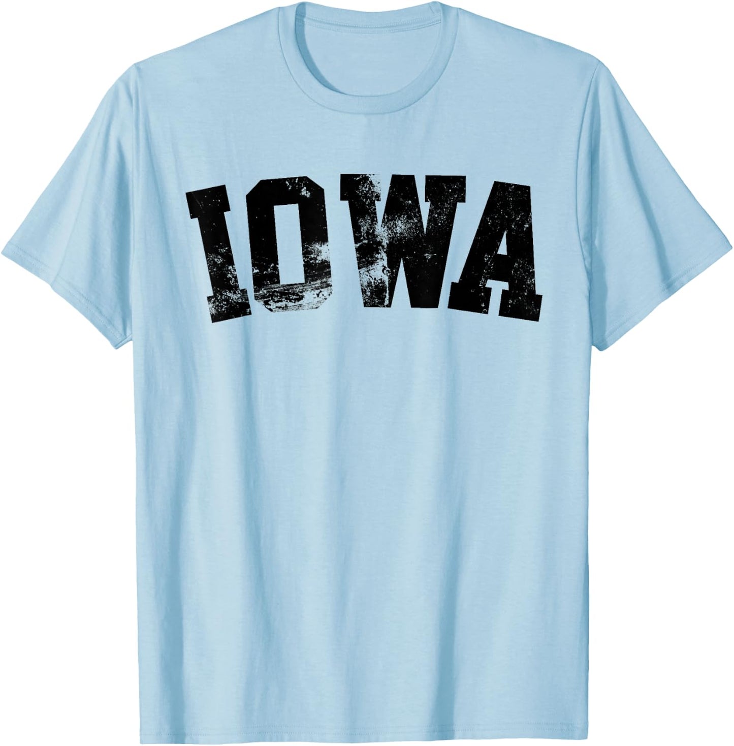Retro Iowa Vintage Iowa Black Gold Iowa Throwback Design T-Shirt - T-Shirt | Light Blue