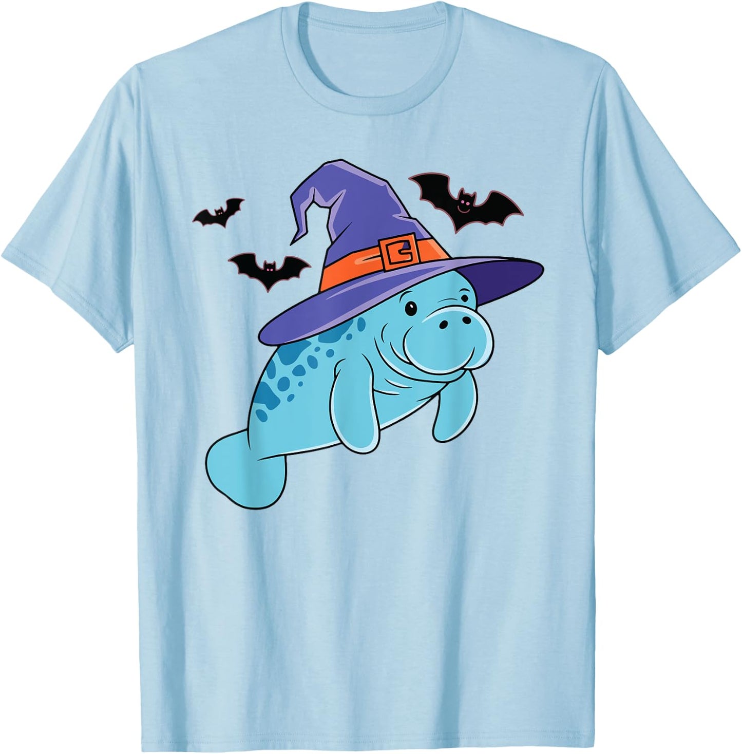 Lazy Witch Manatee Halloween Sea Cow Costume Kids T-Shirt - T-Shirt | Light Blue