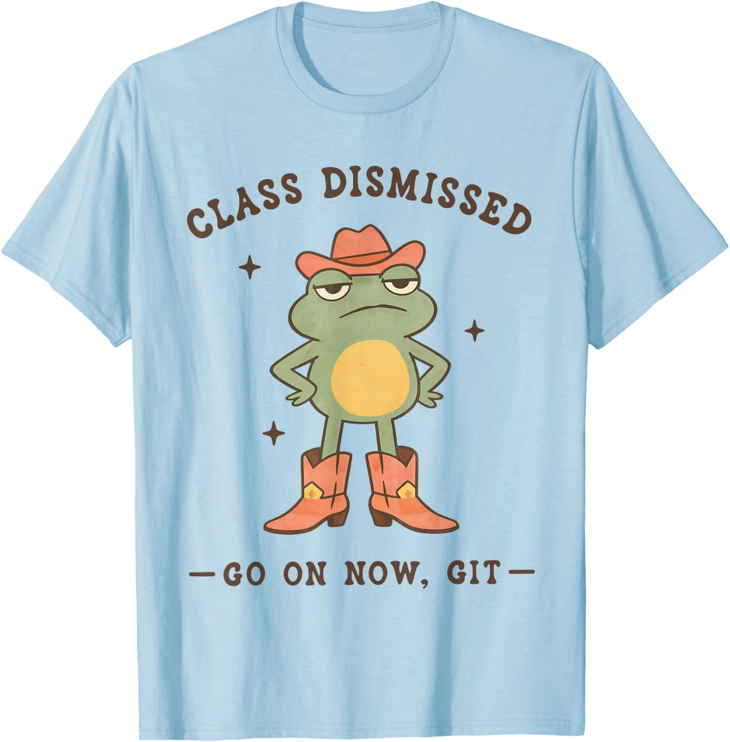Funny Western Cowboy Frog Last Day of School Class Dismissed T-Shirt - T-Shirt | Light Blue