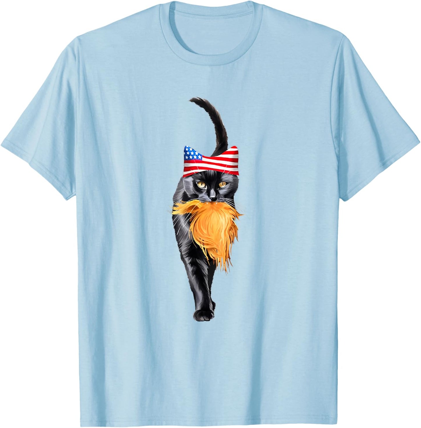 Funny Childless Cat Lady With Trump Hair Vote Kamala 2024 T-Shirt - T-Shirt | Light Blue