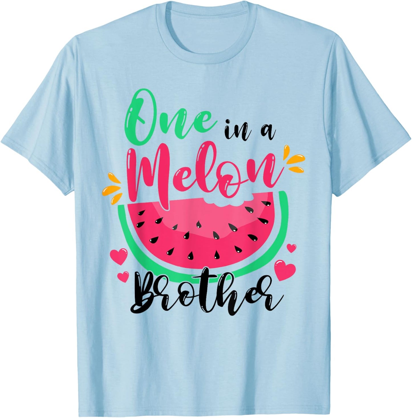 One in a Melon Brother Summer Birthday Party Matching Family T-Shirt - T-Shirt | Light Blue
