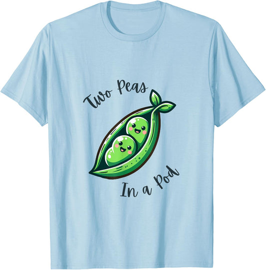 Two Peas In A Pod Valentine's Day Pregnancy Announce Mommy a T-Shirt - T-Shirt | Light Blue