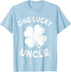 One Lucky Uncle St Patricks Day Green Shamrock Leaf T-Shirt - T-Shirt | Light Blue