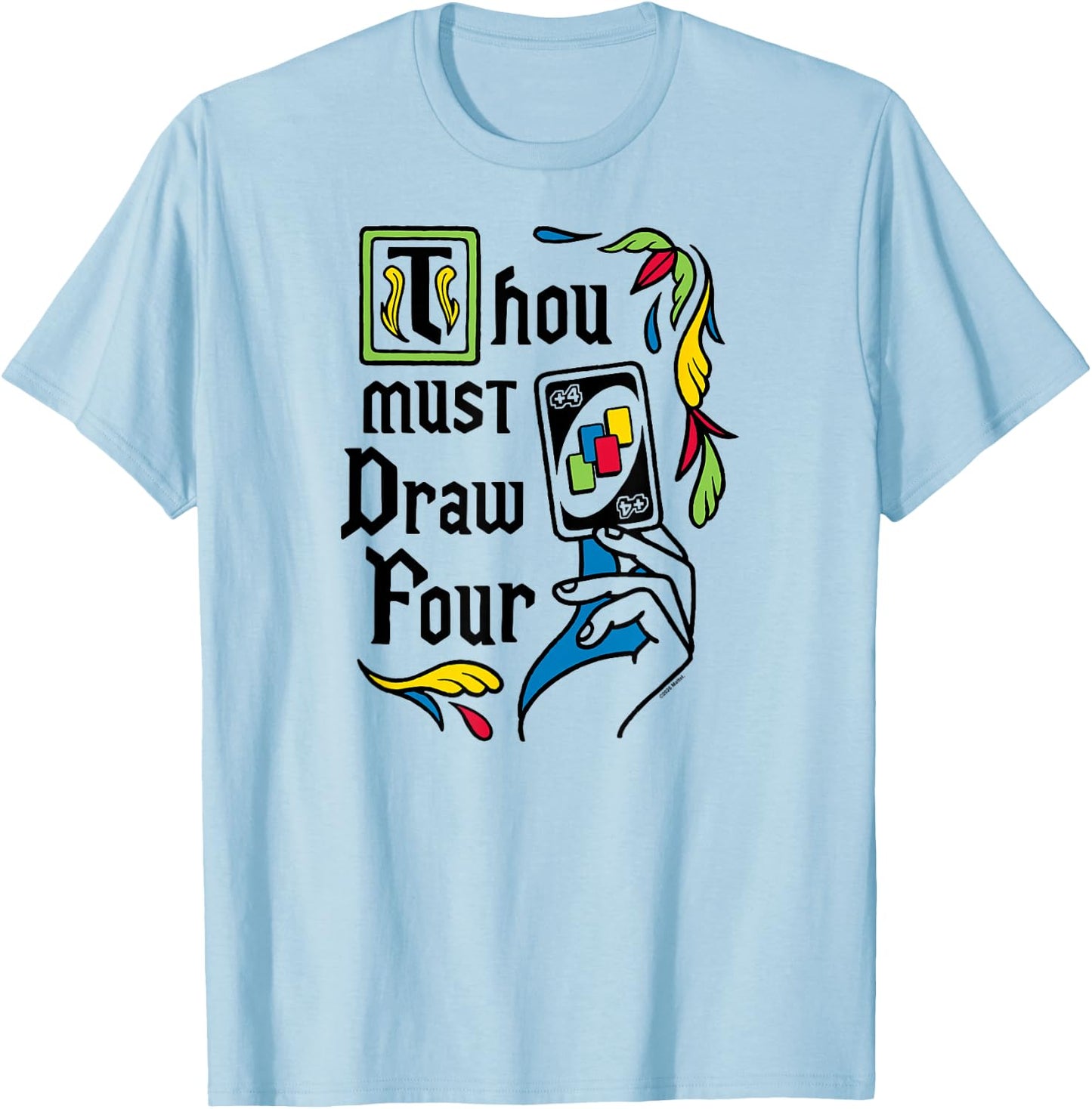 Mattel - Uno - Thou Must Draw Four T-Shirt - T-Shirt | Light Blue