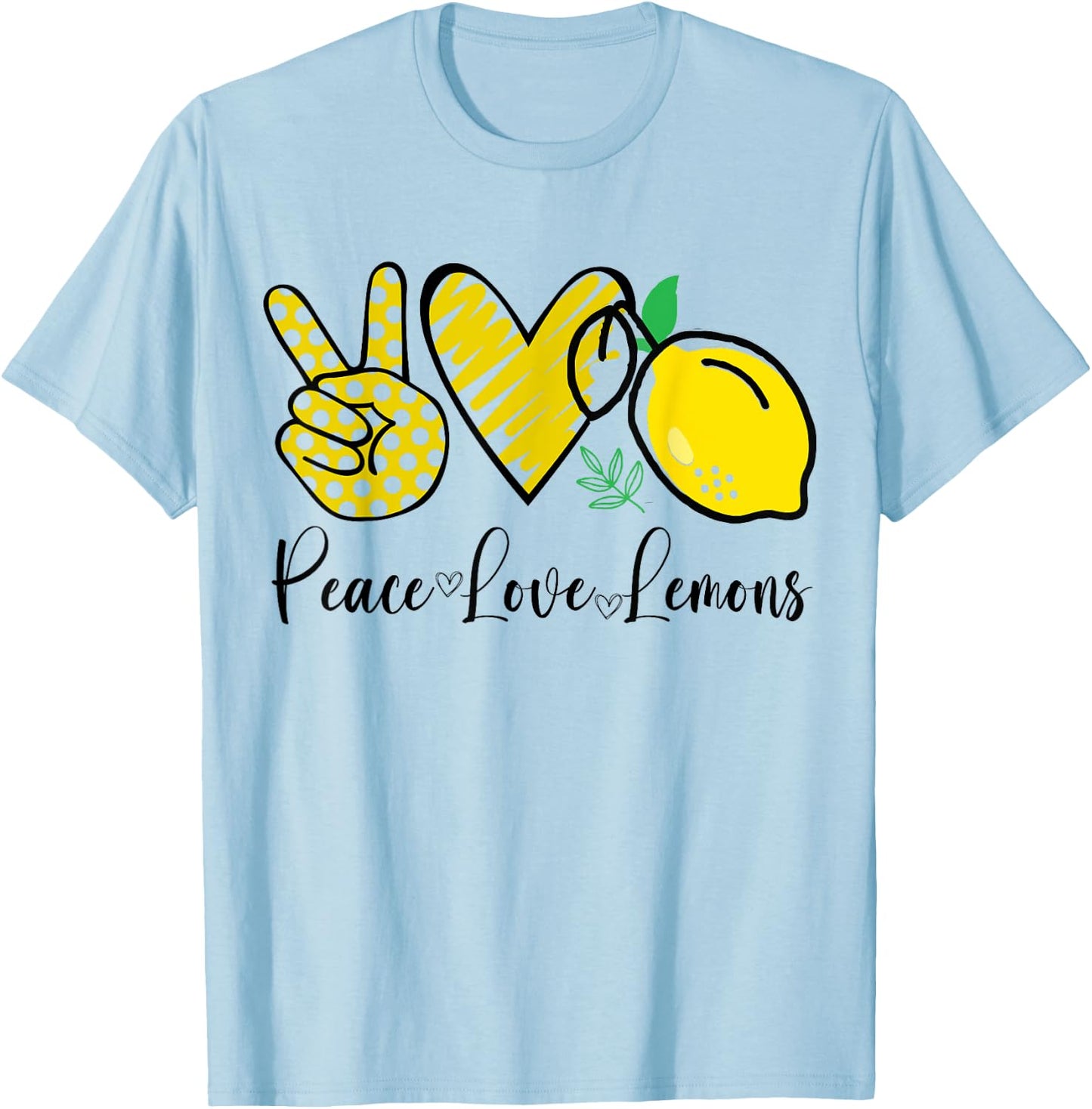 Peace Love Lemon Farmer Cocktails Lover Fruits Women T-Shirt - T-Shirt | Light Blue
