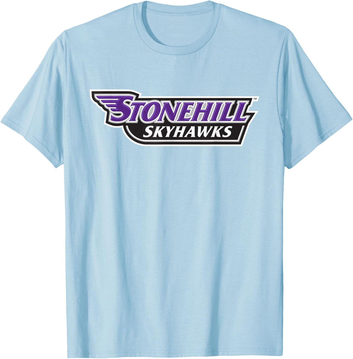 Stonehill College Skyhawks Text Logo T-Shirt - T-Shirt | Light Blue