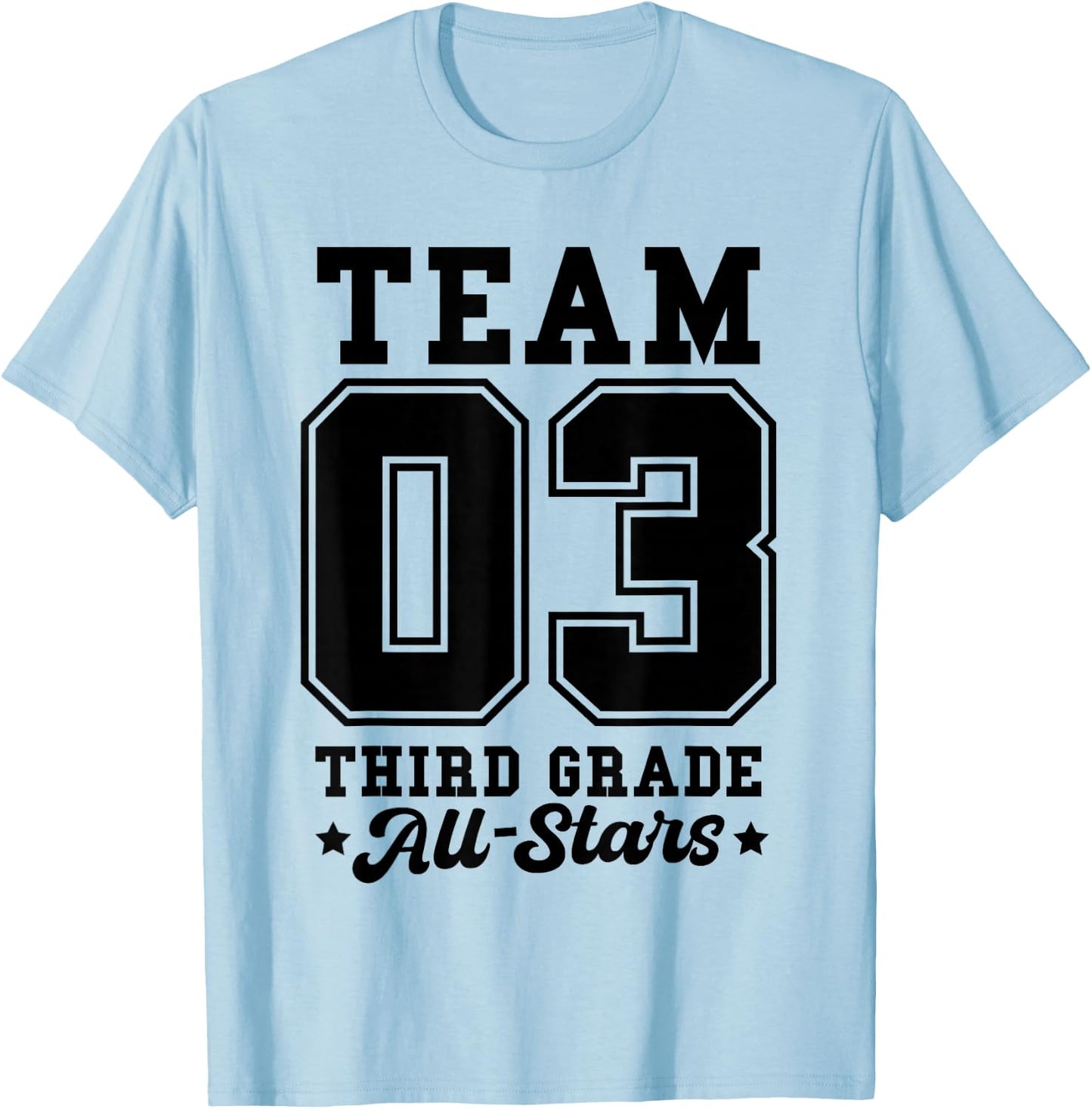 Team 3rd Grade All-Stars Back To School Sports Jersey T-Shirt - T-Shirt | Light Blue