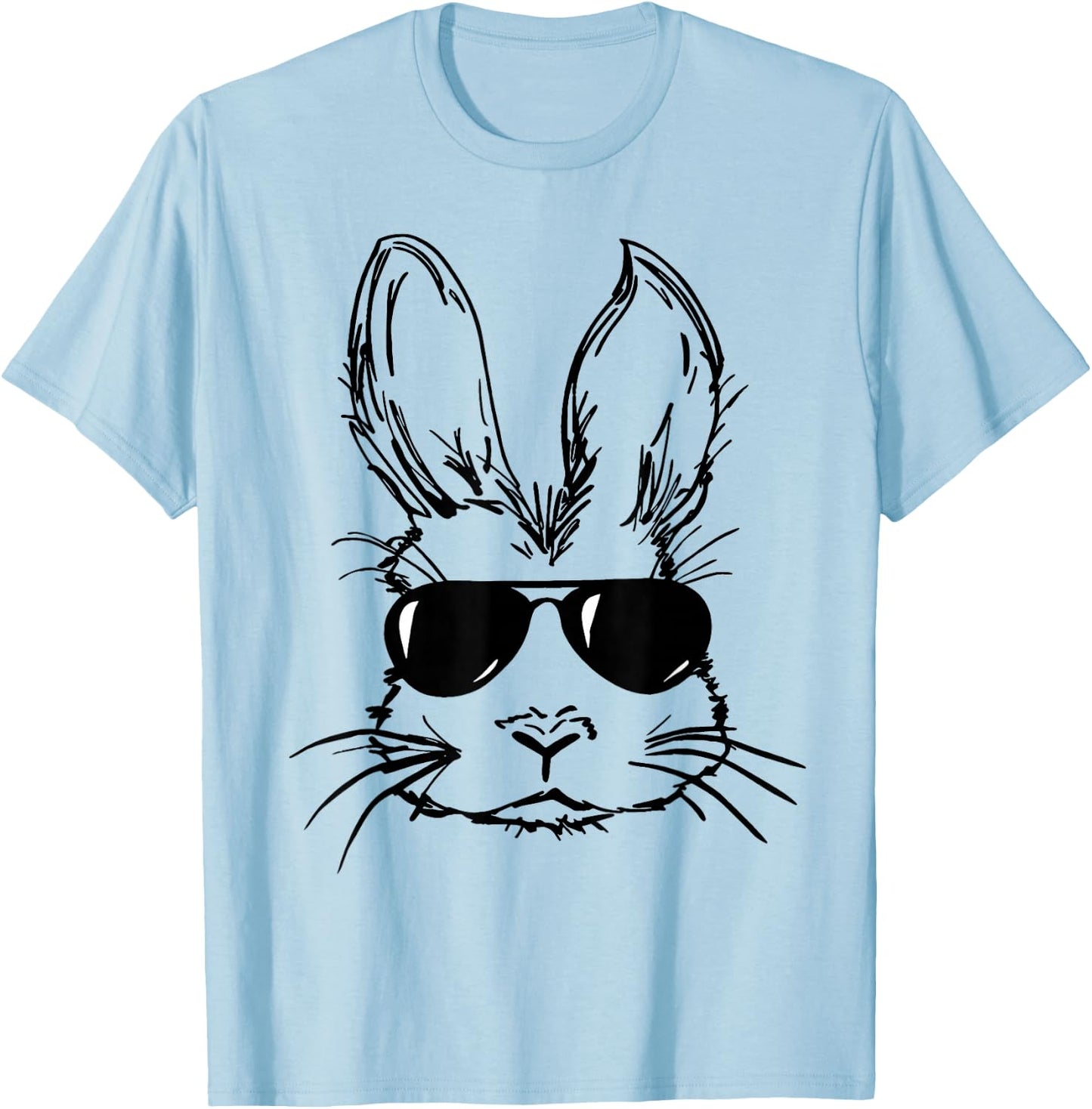 Funny Bunny Face With Sunglasses Easter Day Boy Men Kids T-Shirt - T-Shirt | Light Blue