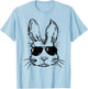 Funny Bunny Face With Sunglasses Easter Day Boy Men Kids T-Shirt - T-Shirt | Light Blue