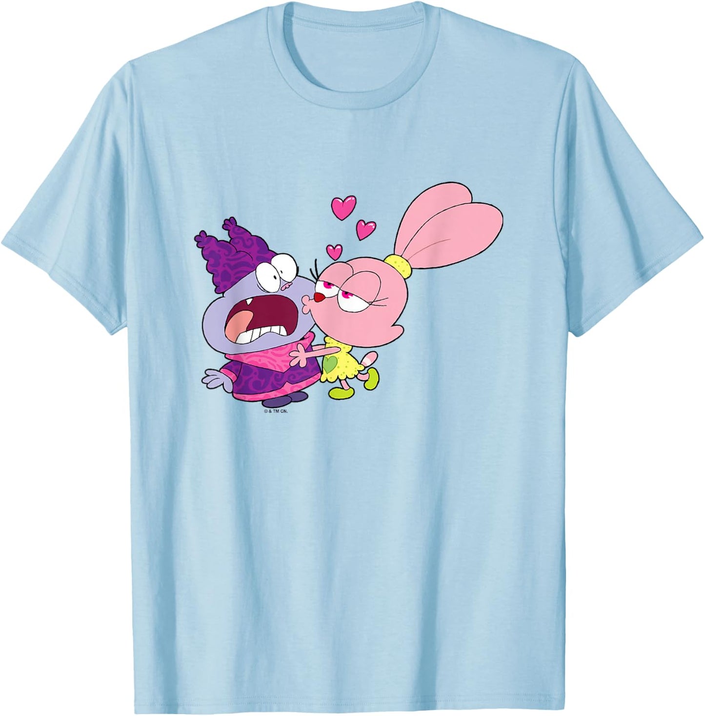 Chowder Valentine's Day Panini Kissing A Terrified Chowder T-Shirt - T-Shirt | Light Blue