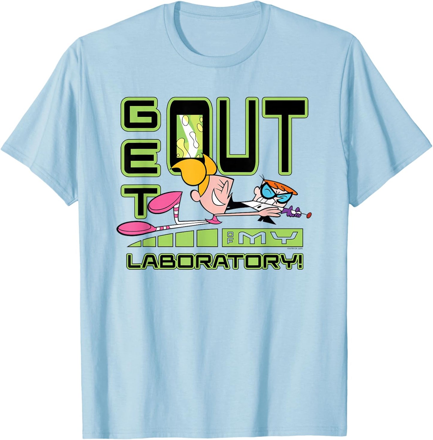 Dexter's Laboratory DeeDee Get Out of My Laboratory Cartoon T-Shirt - T-Shirt | Light Blue