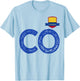 Colombia Human-Flag Letter C and O Colombian T-Shirt - T-Shirt | Light Blue