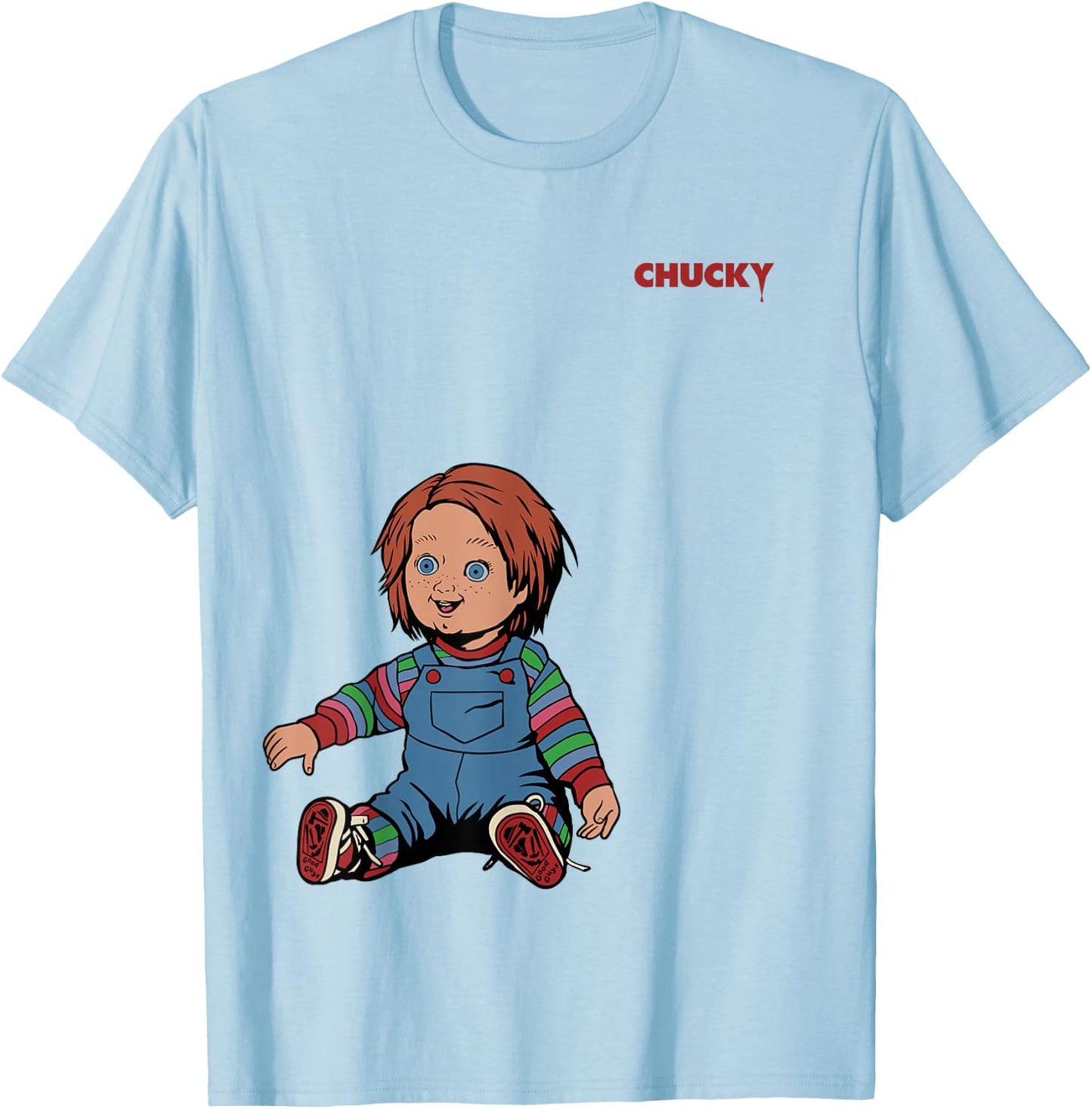 Chucky Little Angel Front & Back T-Shirt - T-Shirt | Light Blue