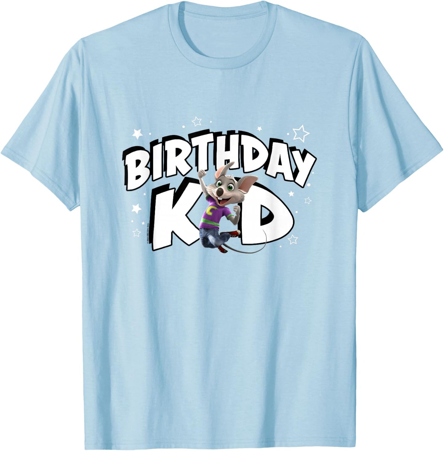 Chuck E. Cheese Birthday Kid Celebration Chuck Logo T-Shirt - T-Shirt | Light Blue