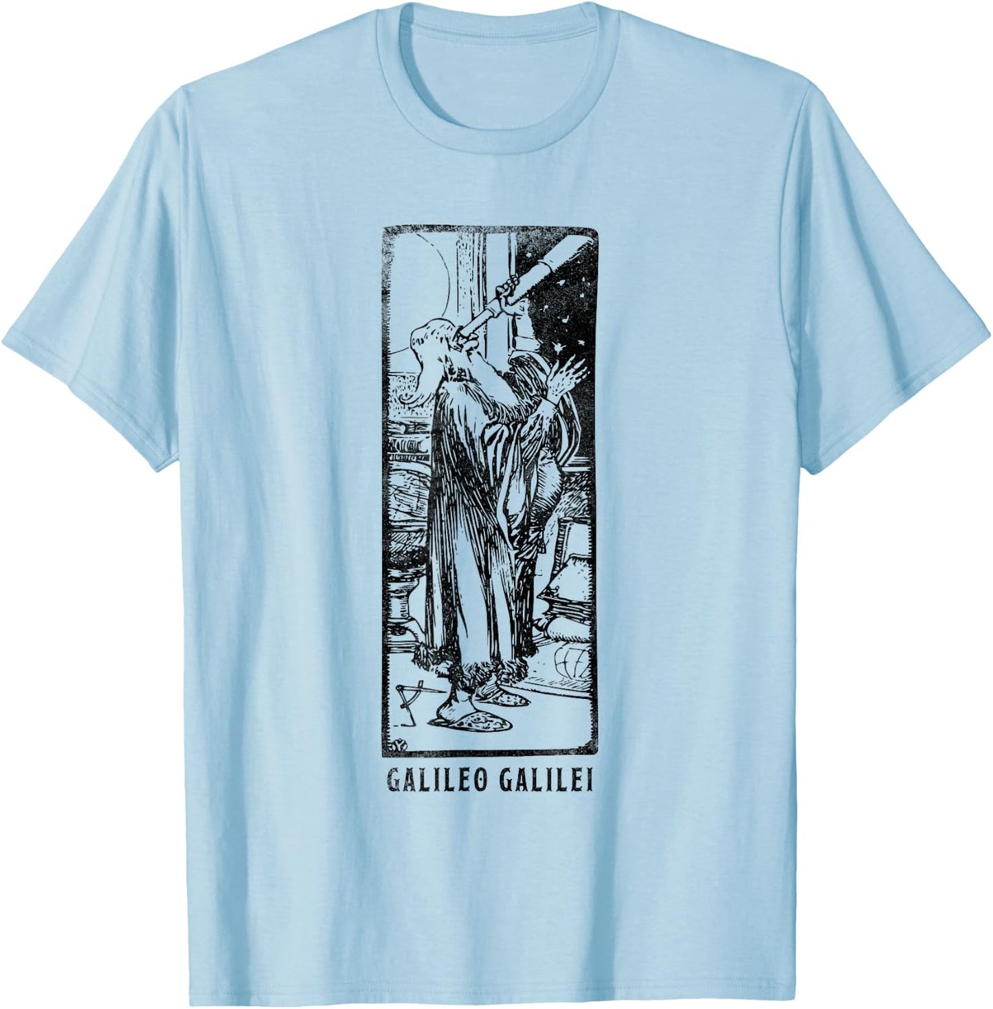 Galileo Galilei Shirt Vintage Cosmos Observer Physics Lover T-Shirt - T-Shirt | Light Blue