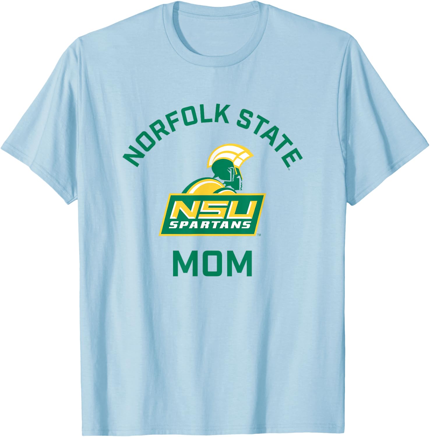 Norfolk State University Spartans Arched Mom T-Shirt - T-Shirt | Light Blue