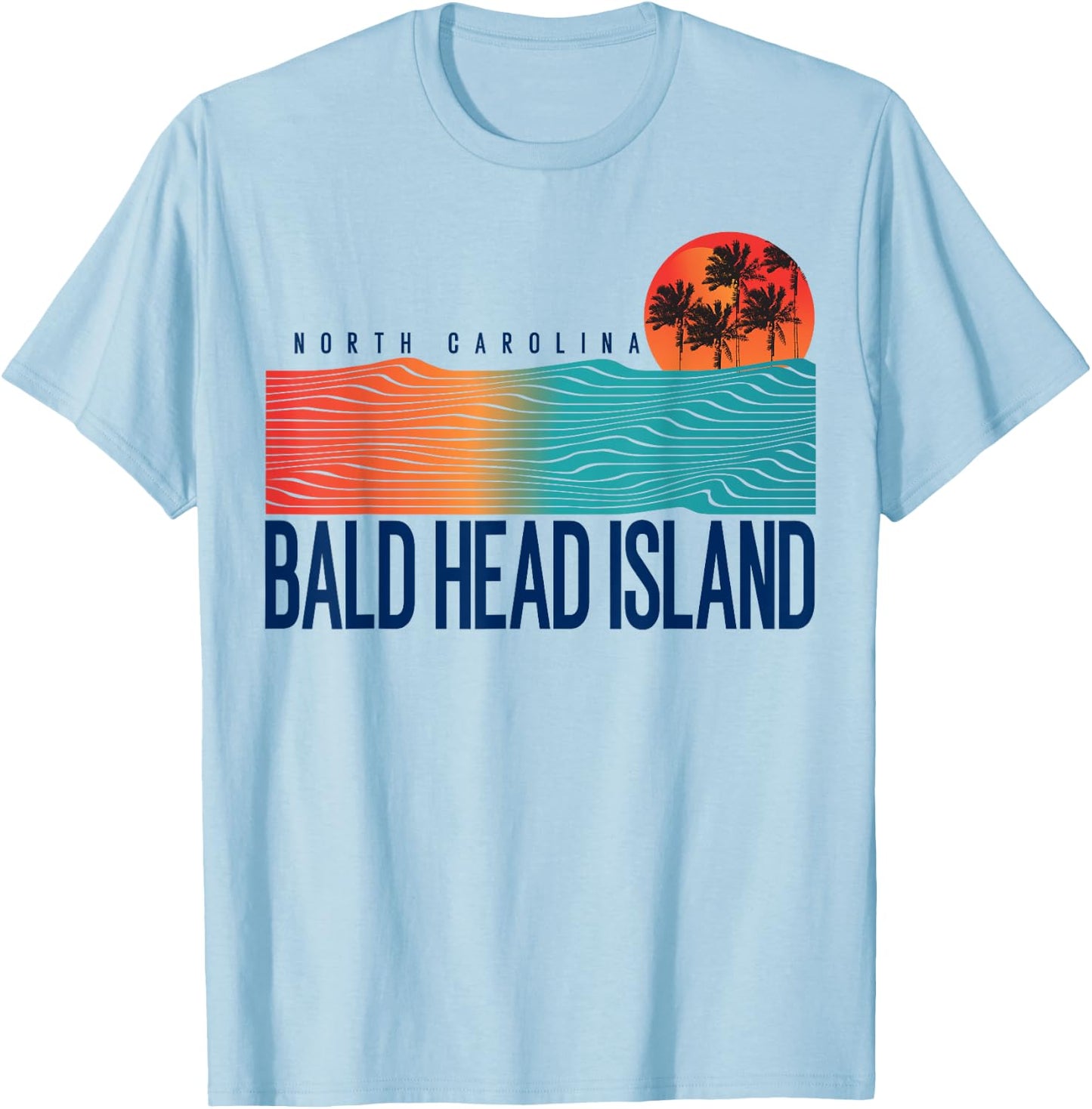 Bald Head Island Beach North Carolina Women Men Surfboarding T-Shirt - T-Shirt | Light Blue