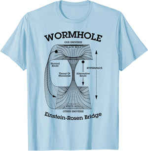 Wormhole Einstein-Rosen Bridge Black Hole Hyperspace Physics T-Shirt - T-Shirt | Light Blue