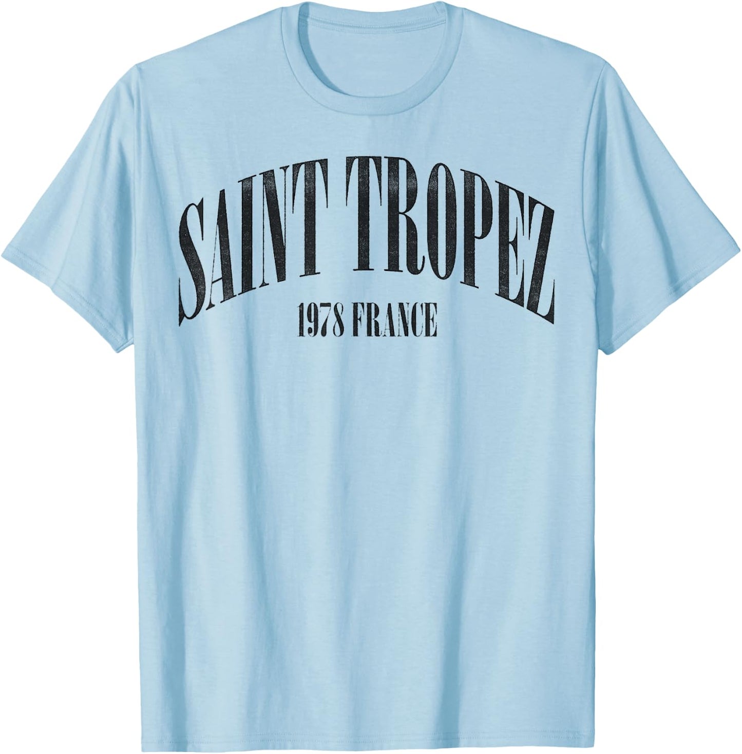 Saint Tropez France 1978 Vintage Retro Travel T-Shirt - T-Shirt | Light Blue