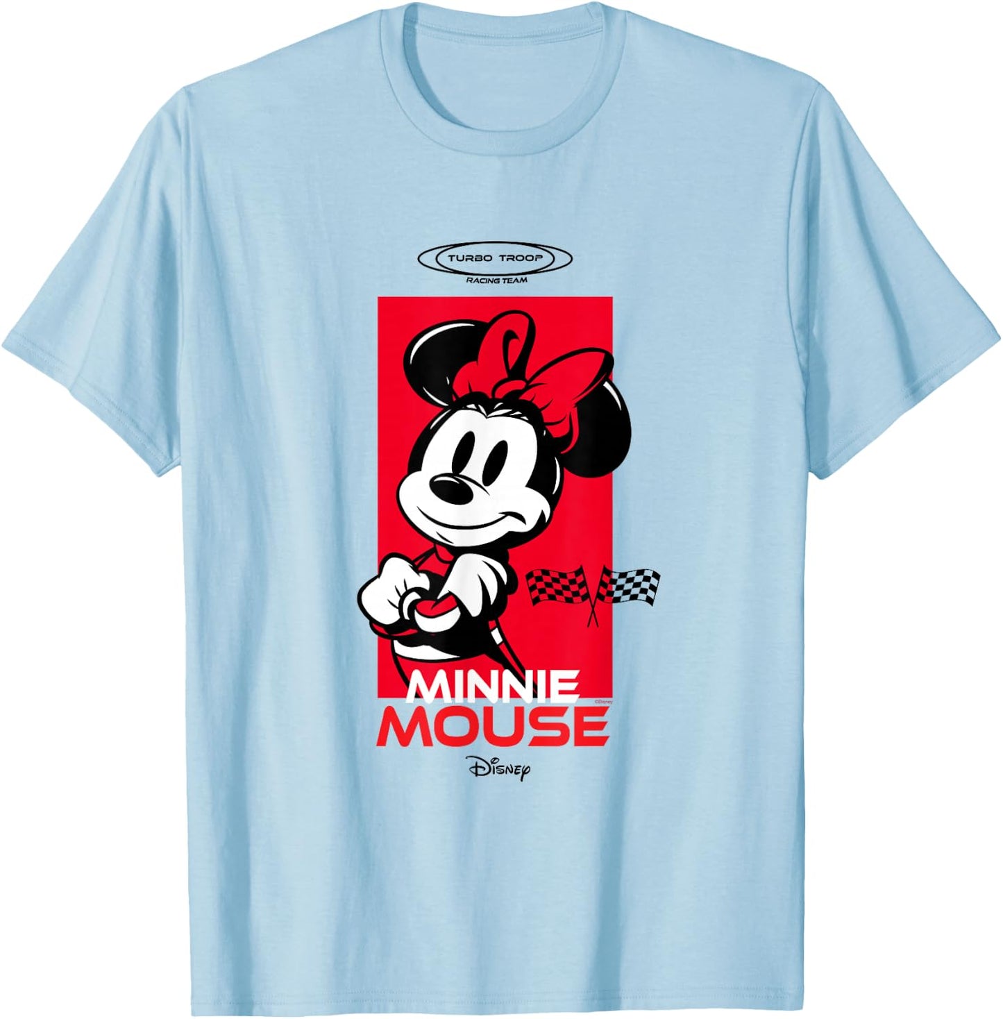 Disney Mickey and Friends Minnie Mouse Checkered Style T-Shirt - T-Shirt | Light Blue