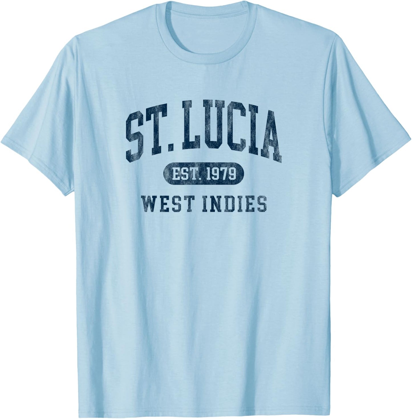 Vintage St Lucia Est 1979 Retro Kids Souvenir T-Shirt - T-Shirt | Light Blue